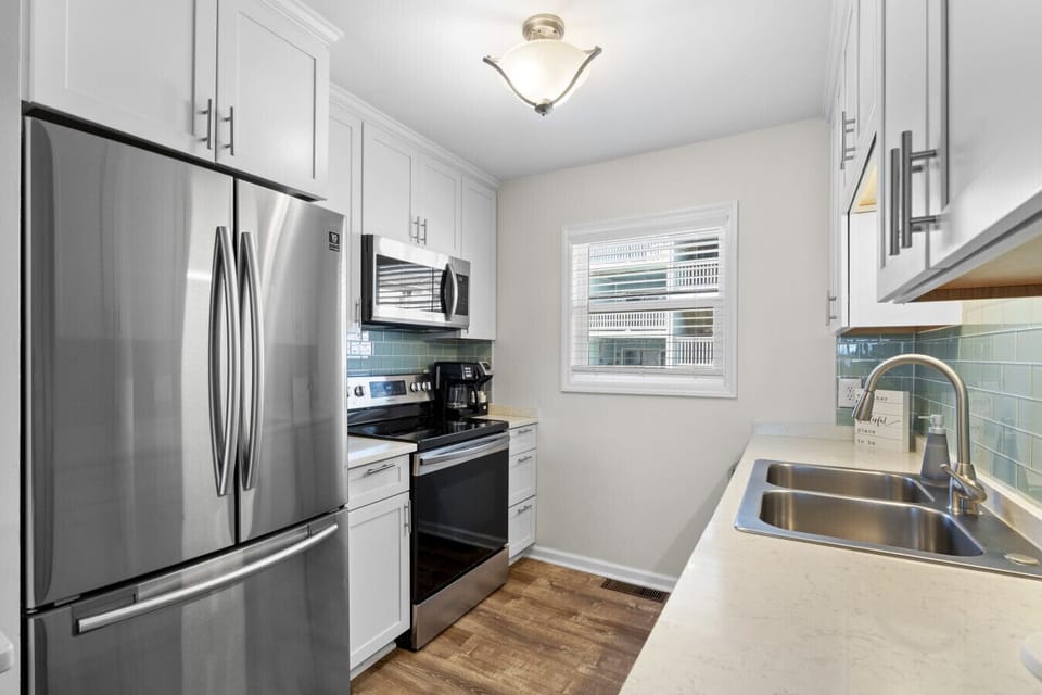 Updated kitchen with all stainless steel appliances