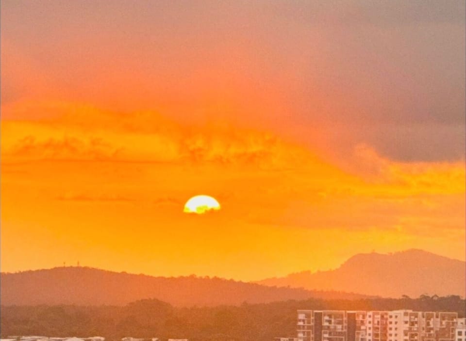 Golden Hour mountain view from our balcony.