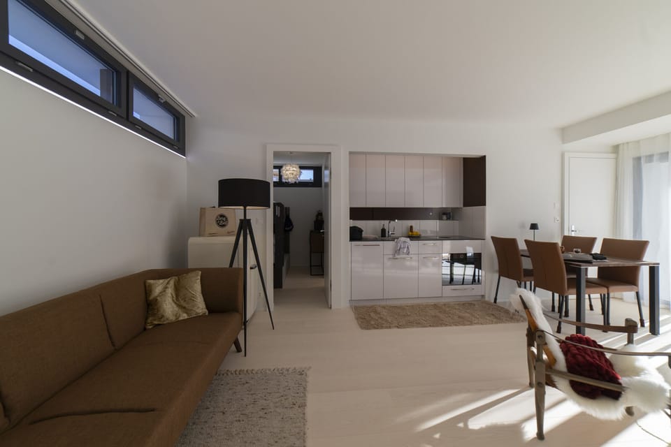 Open-plan living and dining area with kitchen