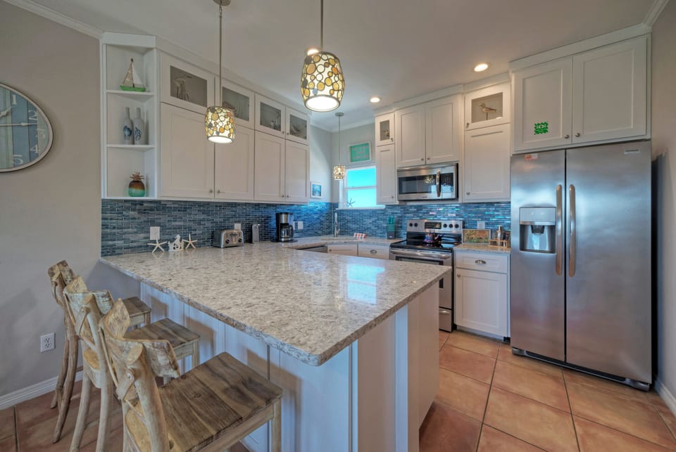 Two fully equipped kitchens within the home.