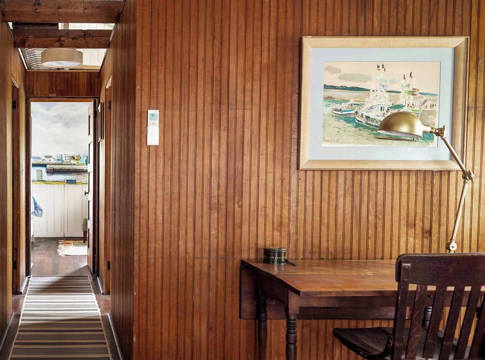 Nautical office nook with vintage maritime decor