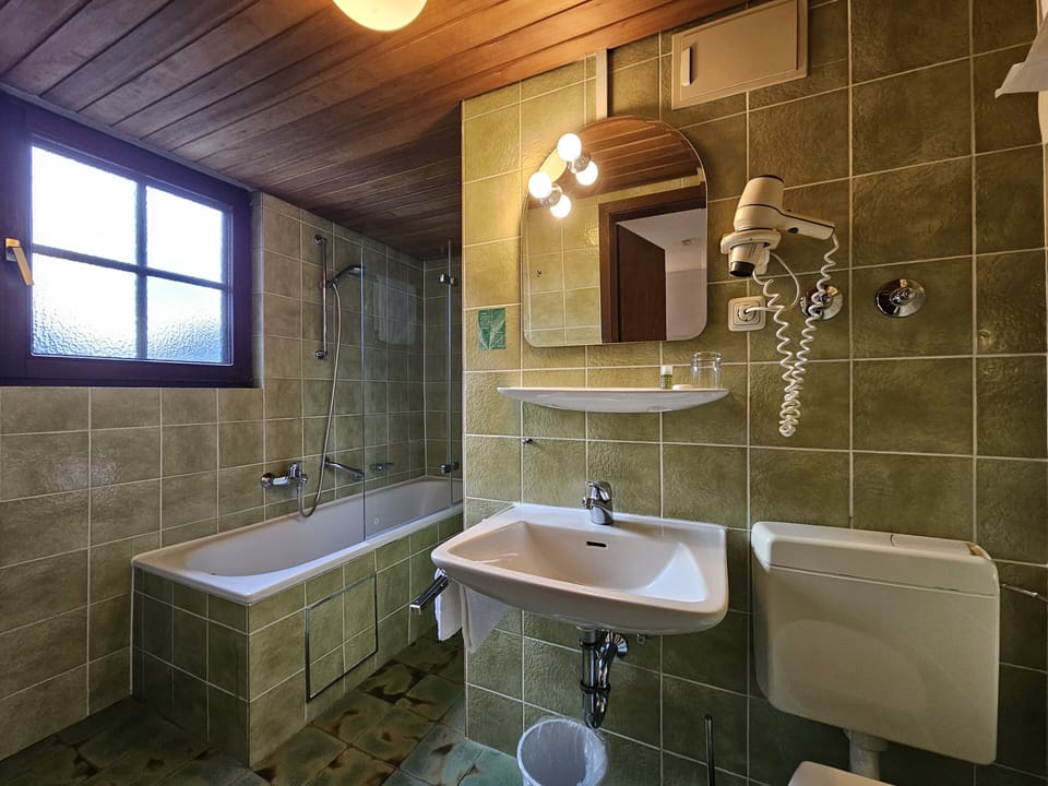 Single Room | Bathroom | Hair dryer, towels, toilet paper
