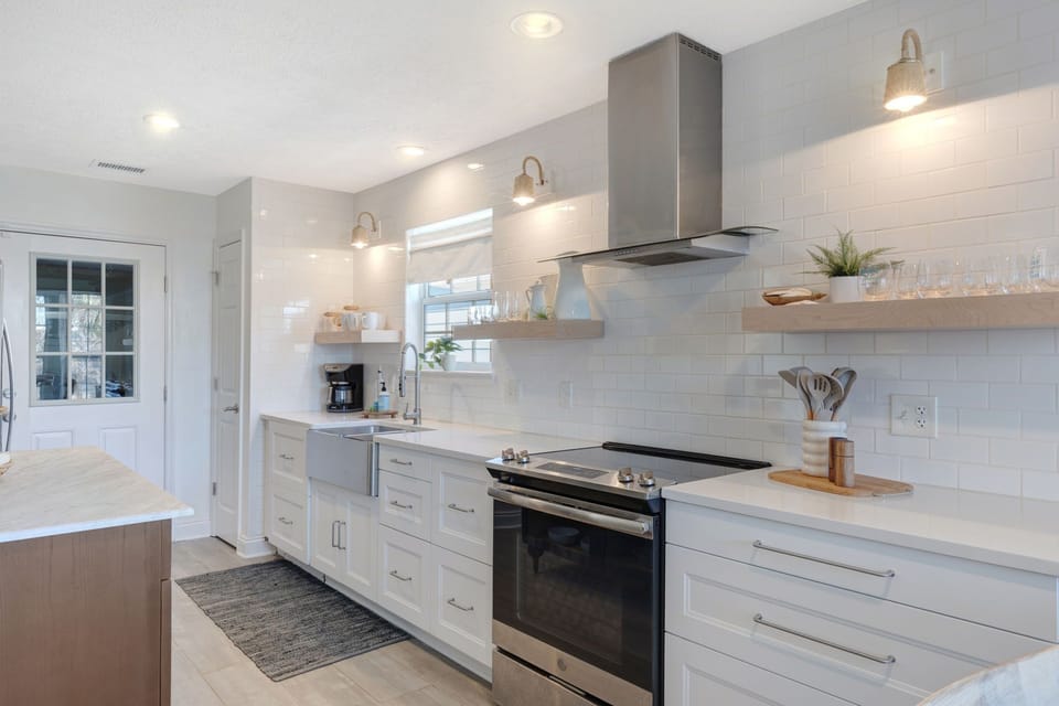 Spacious kitchen with stainless steel appliances