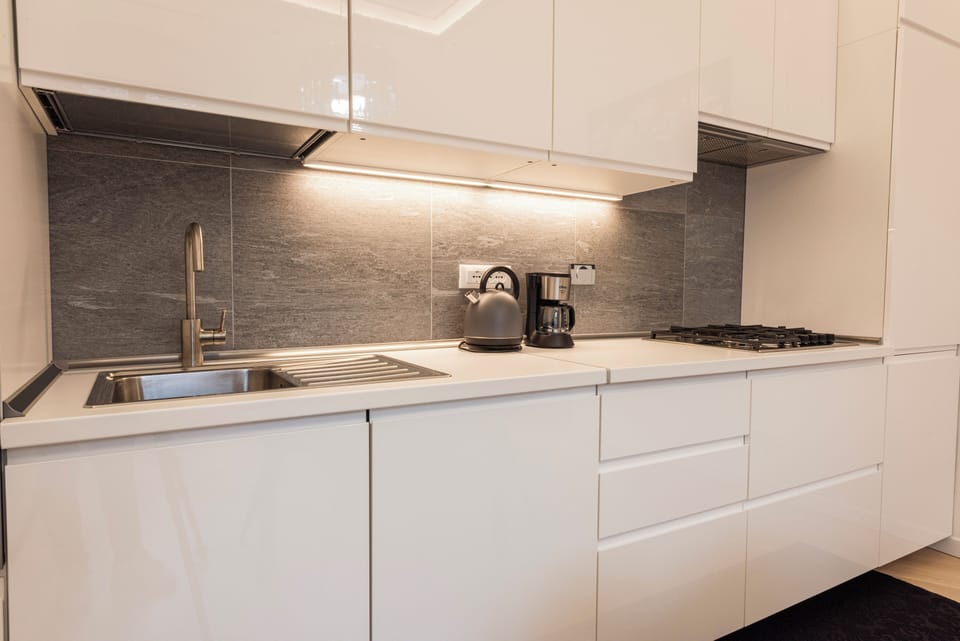 Deluxe Apartment, City View | Private kitchen | Fridge, stovetop, cookware/dishes/utensils