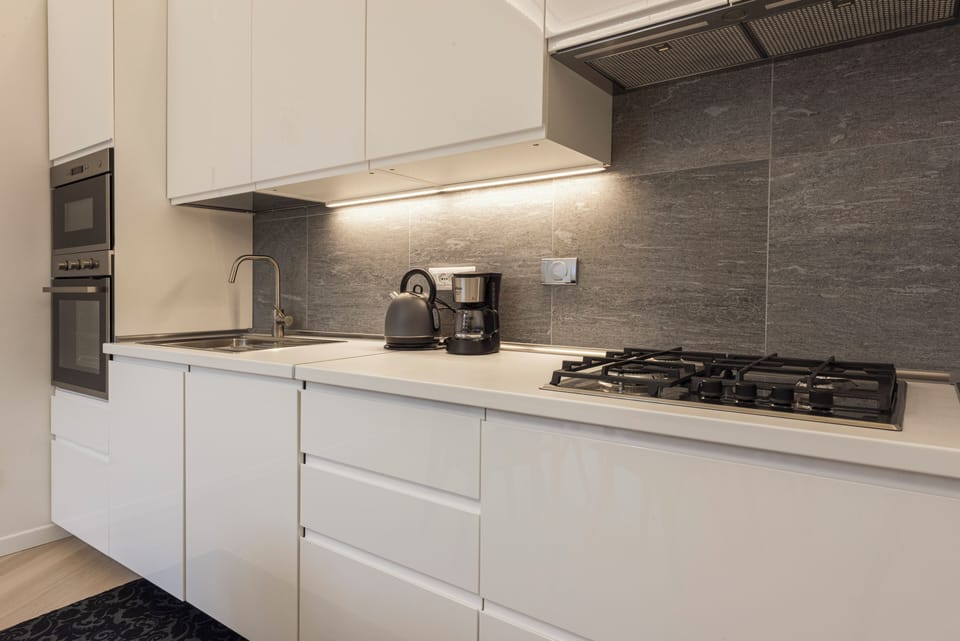 Deluxe Apartment, City View | Private kitchen | Fridge, stovetop, cookware/dishes/utensils