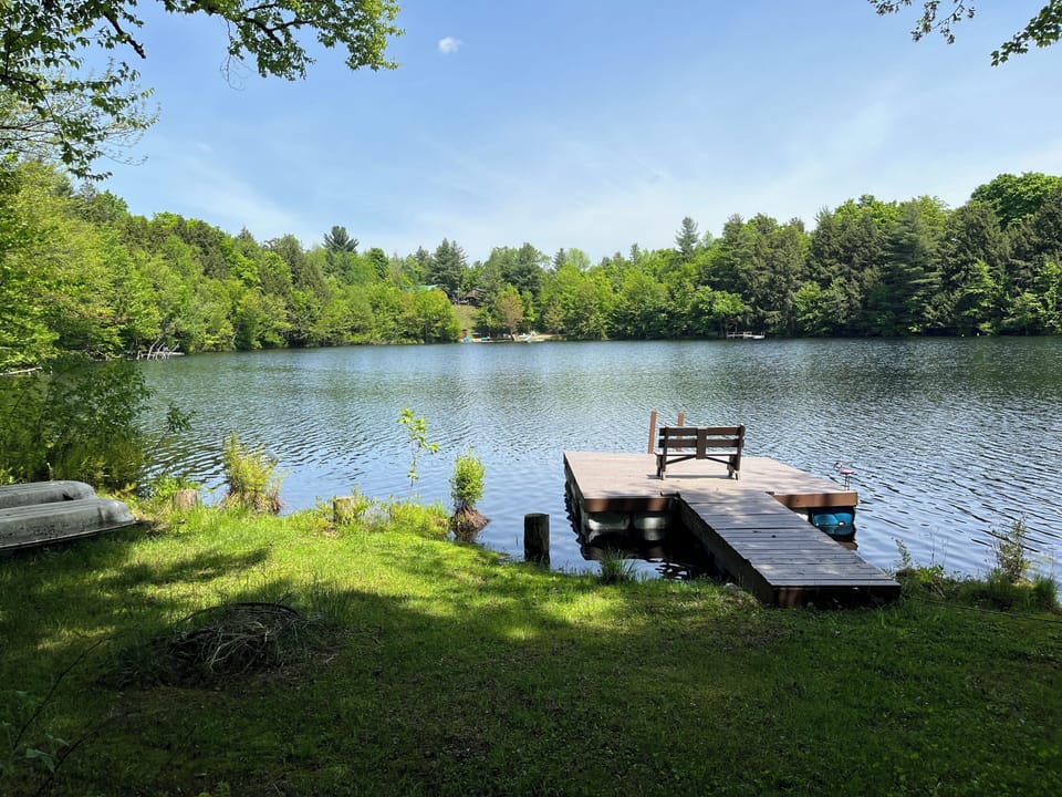 Your dock on private 10 acre lake. 
fish, kayak, swim...enjoy the peace.