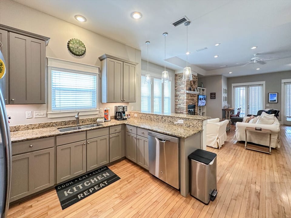 Fully equipped kitchen with stainless steel appliances and everything you need to cook and entertain with ease.