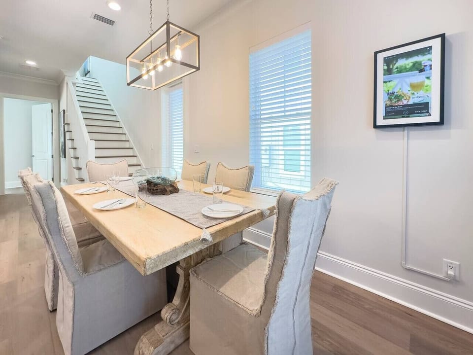 Dining area with table seating for gathering and shared meals.