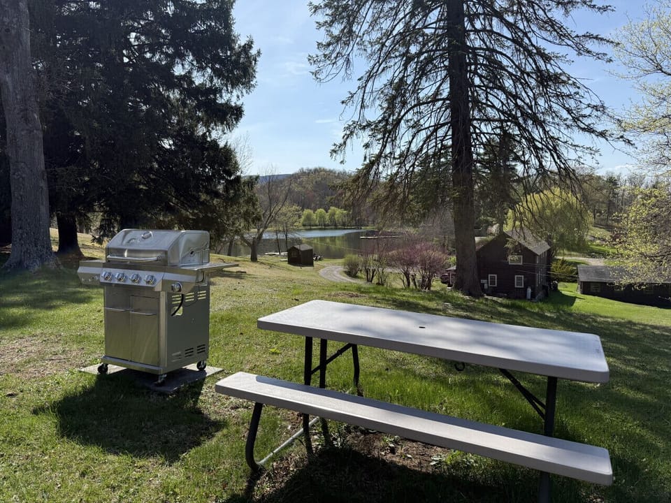 BBQ Grill Area with Tables