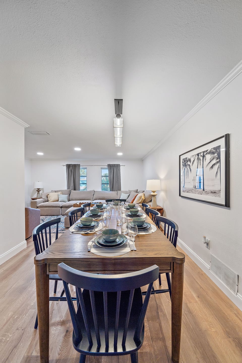 This beautiful dining table seats 8!