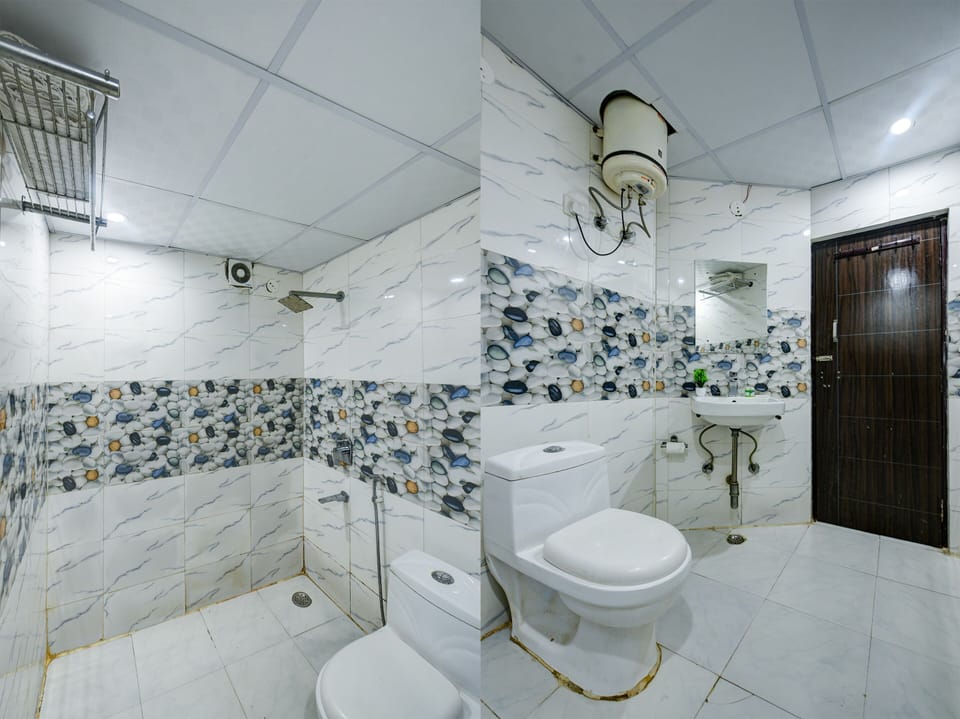 Shower, free toiletries, hair dryer, slippers