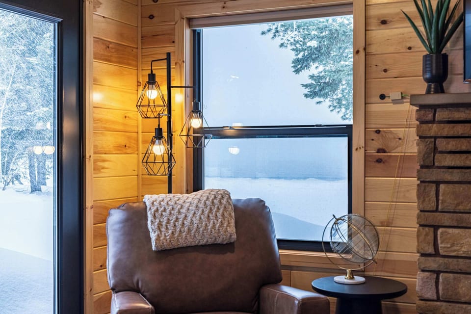 Relax After the Trails — Comfortable Seating and Warm Log Walls