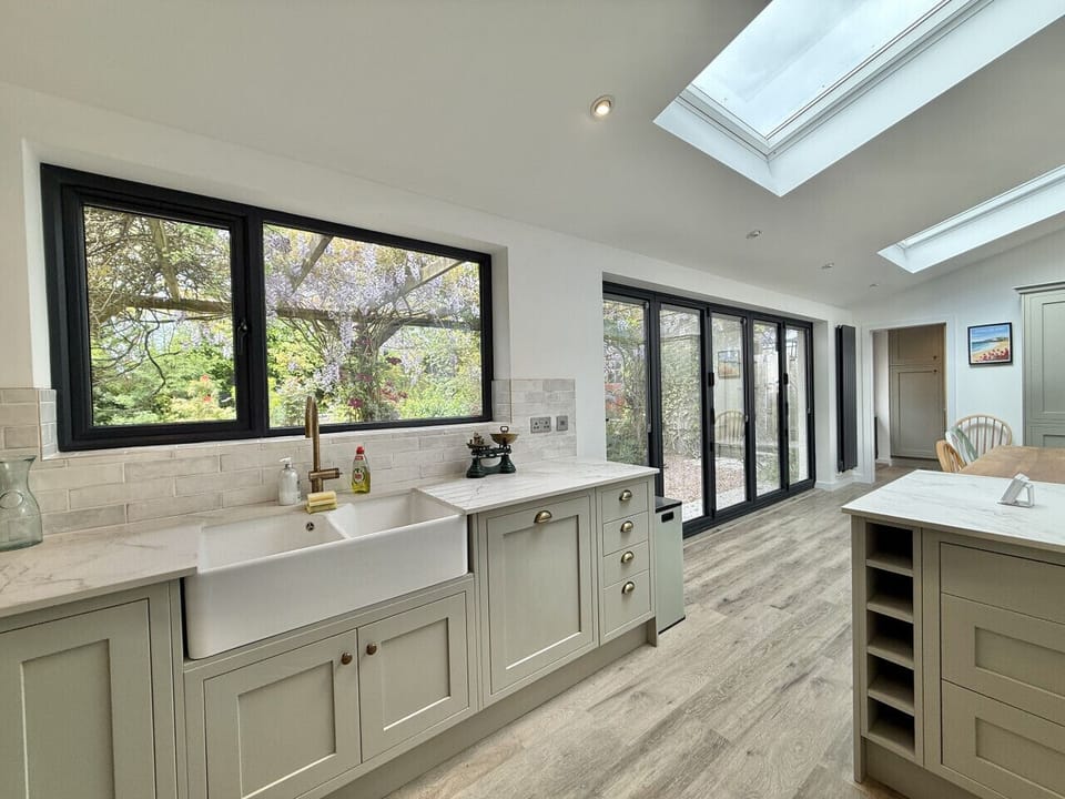 Open plan kitchen/diner with garden access