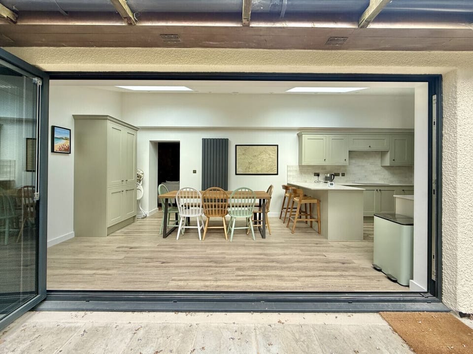 Open plan kitchen/diner with garden access
