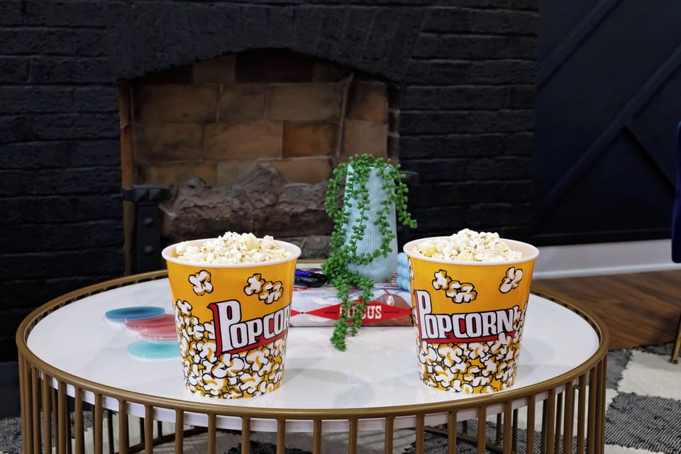 Pop corn in the living room