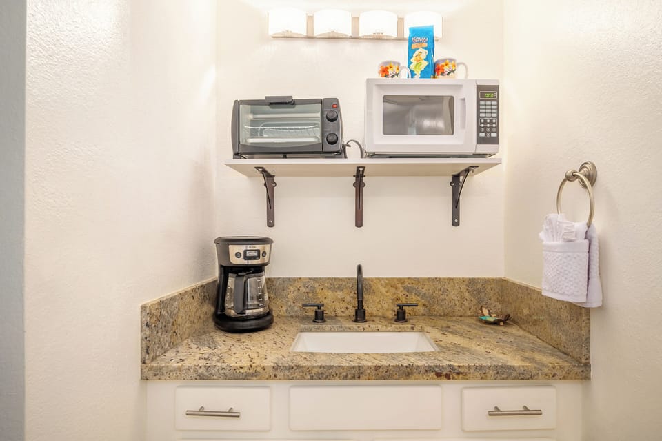 EXTRA KITCHENETE SINK W/ MICRO, TOASTER & COFFEE MAKER
