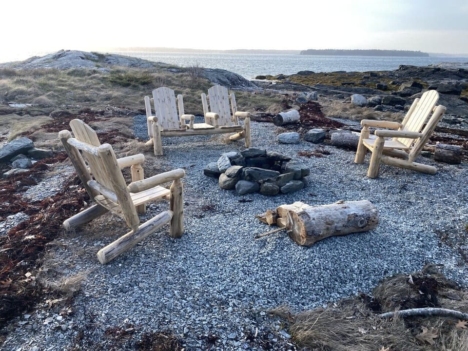 Fire pit area on the beach