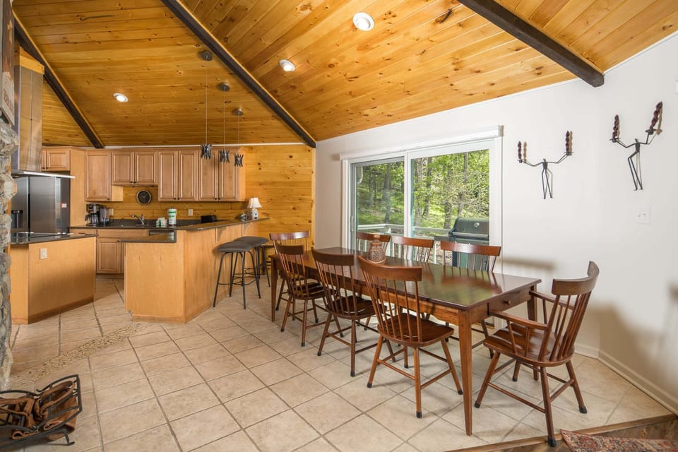 Open kitchen and dining space designed for family meals and group gatherings