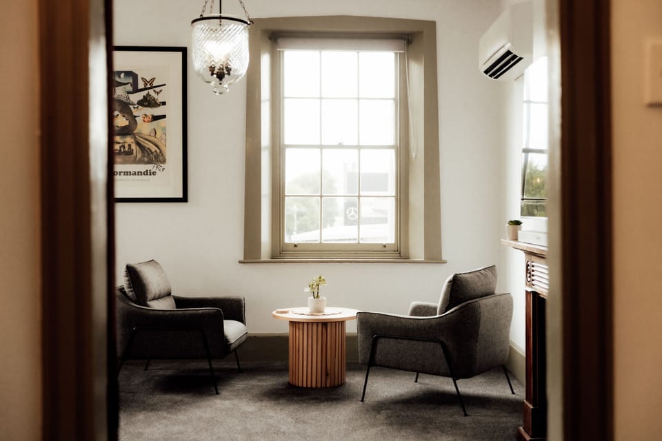 Natural Light-Filled Lounge with Cosy Seating