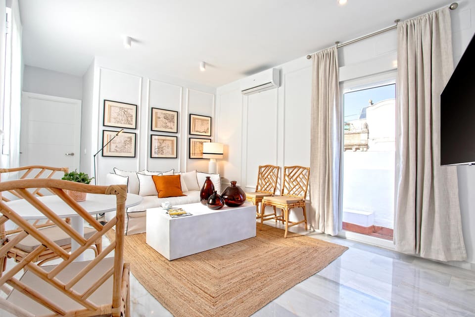 Apartment (2 Bedrooms) | Living area | 52-inch Smart TV with digital channels