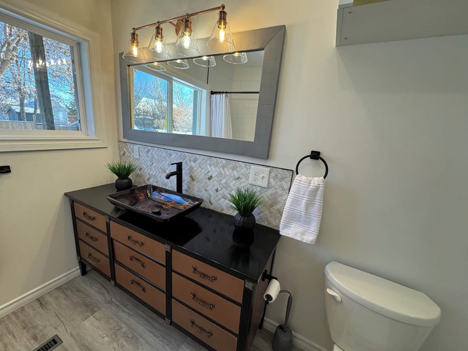 Full bathroom - main floor 
Has washer and dryer