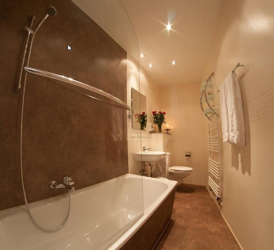 Free toiletries, hair dryer, towels