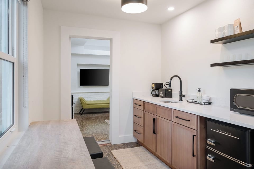 We offer an option to book with adjoining room. Door will remain locked from both sides unless booked together!