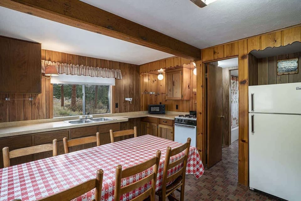 Dining space and kitchen