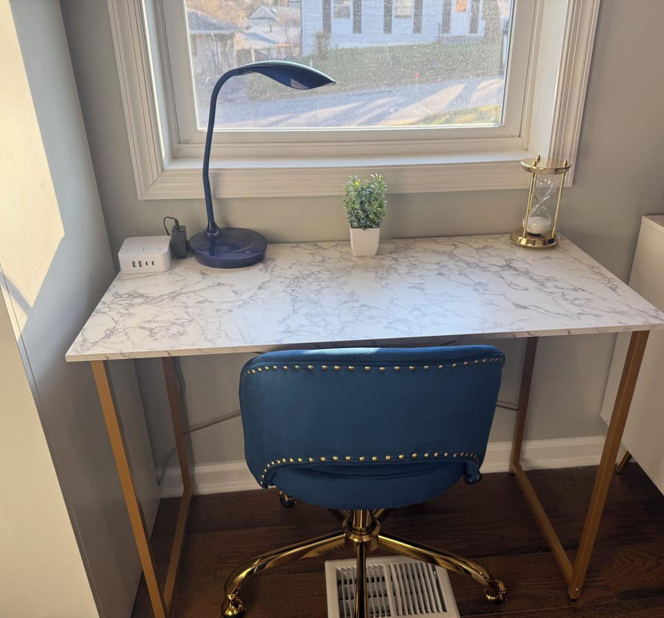 Be productive in this private workspace with comfortable seating and fast WiFi.