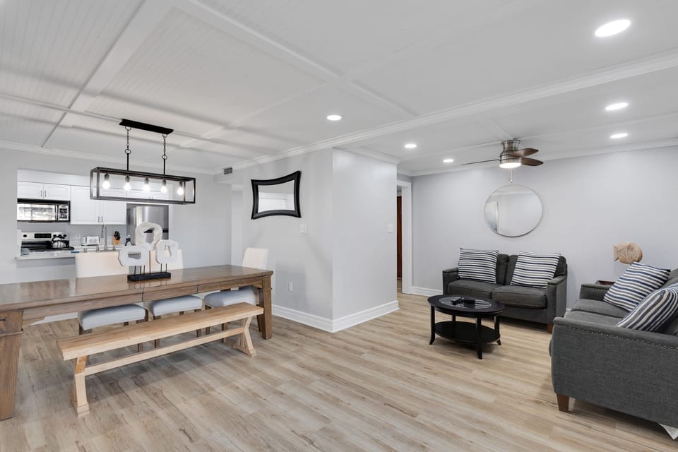 Spacious and cozy living area.