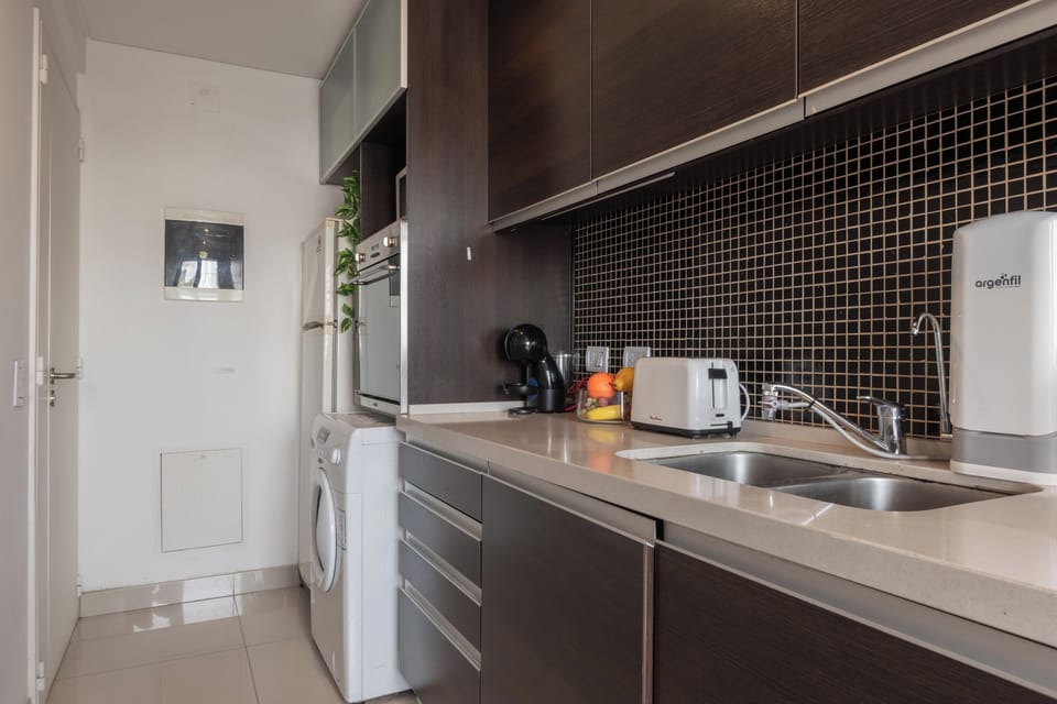 Apartment | Private kitchen | Full-size fridge, microwave, oven, stovetop