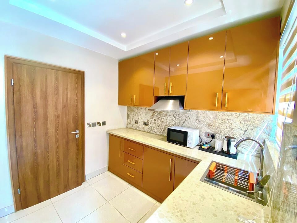 Standard Room, Balcony, City View | Private kitchen | Fridge, microwave, stovetop, dishwasher
