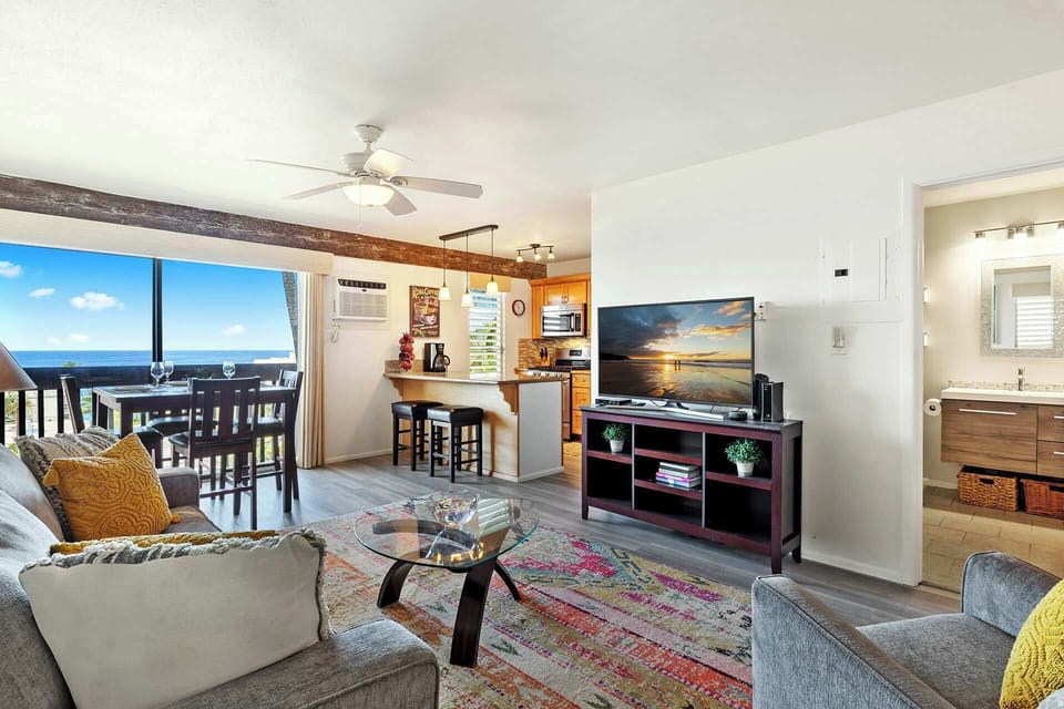 Living room grants you access to balcony