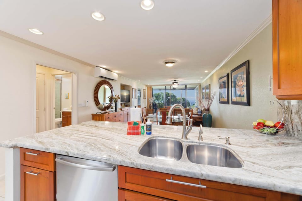 Kitchen looking out to the golf course