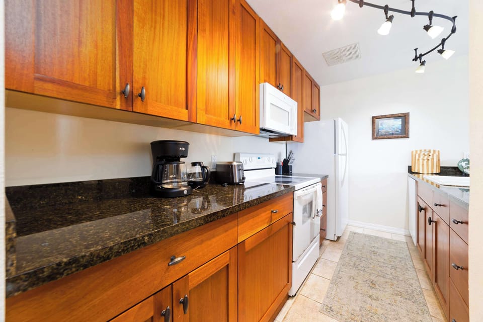 Kitchen with coffee machine