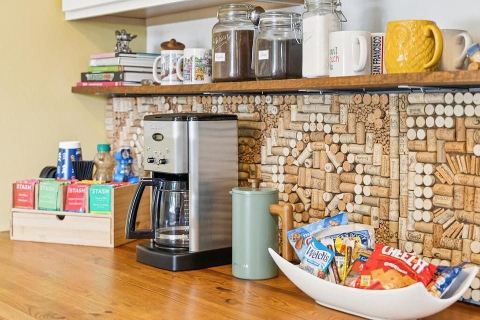 Coffee, tea, and snack bar.