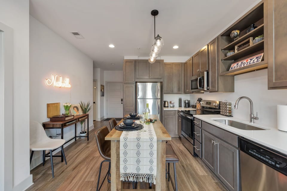 Dining area flows into the living space—great for meals or remote work.
