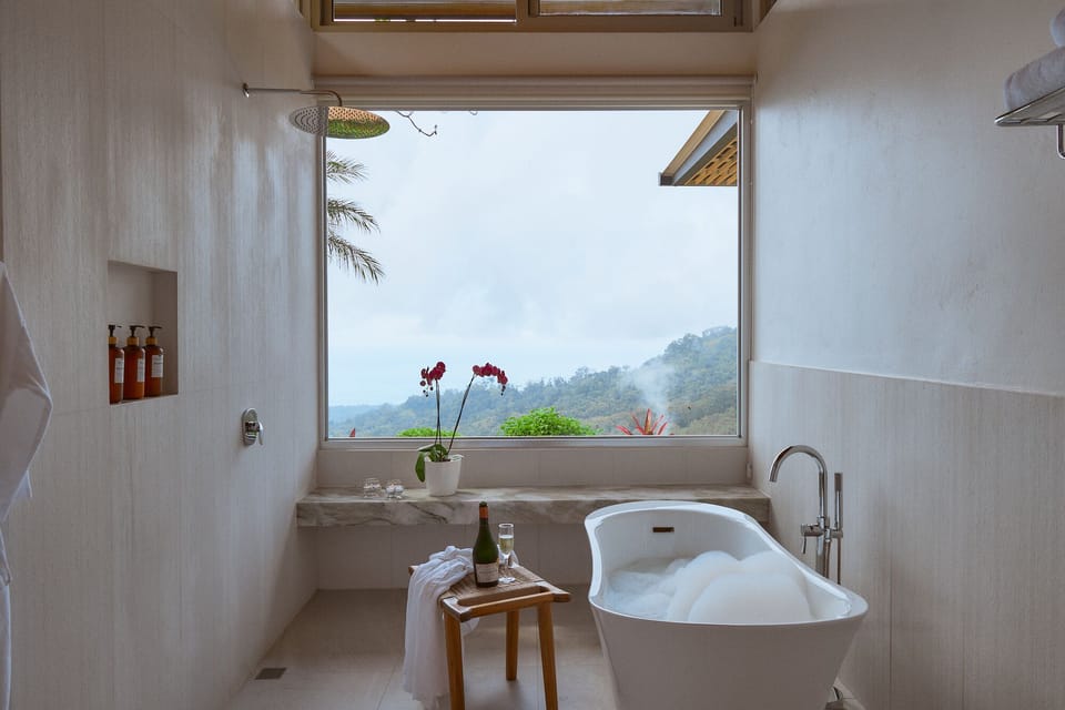 Luxury Room, Private Pool, Ocean View | Bathroom | Separate tub and shower, deep soaking tub, rainfall showerhead