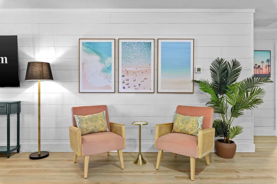 Sink into luxury with ample plush seating in the heart of the living room.