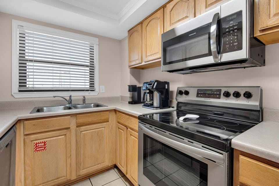 Kitchen with stainless steel appliances