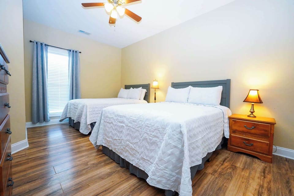 Second bedroom with two brand-new full beds