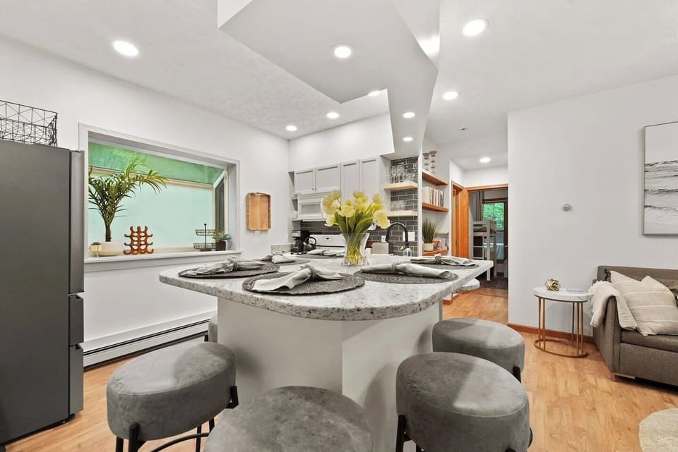 Fully equipped kitchen with modern appliances and plenty of counter space