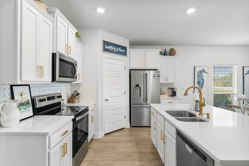Plenty of space in the open living, dining and kitchen space