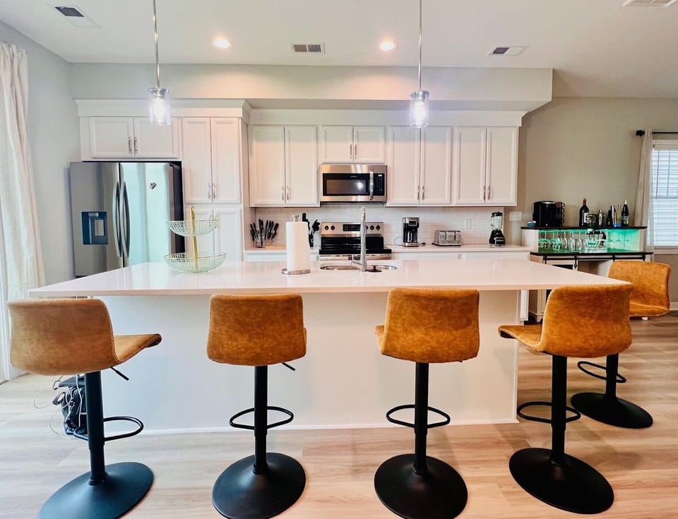 Bar stool seating in kitchen