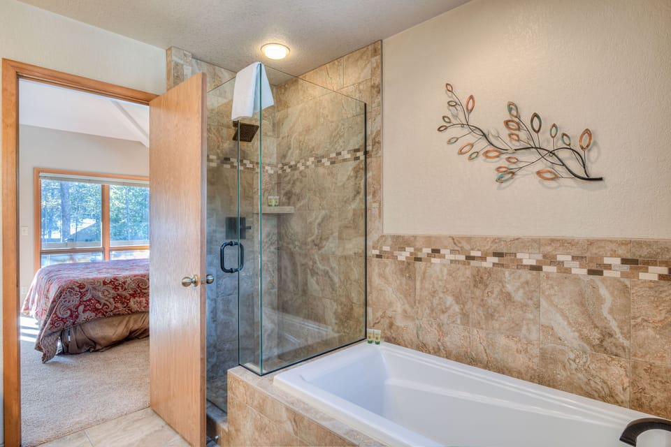 Bathroom #1 tub and walk in shower