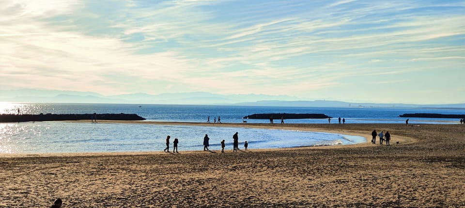 Vias beach with views of the Pyrenees