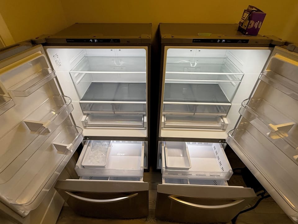 2 more full sized fridges with freezers and ice makers-making 3 in total in home