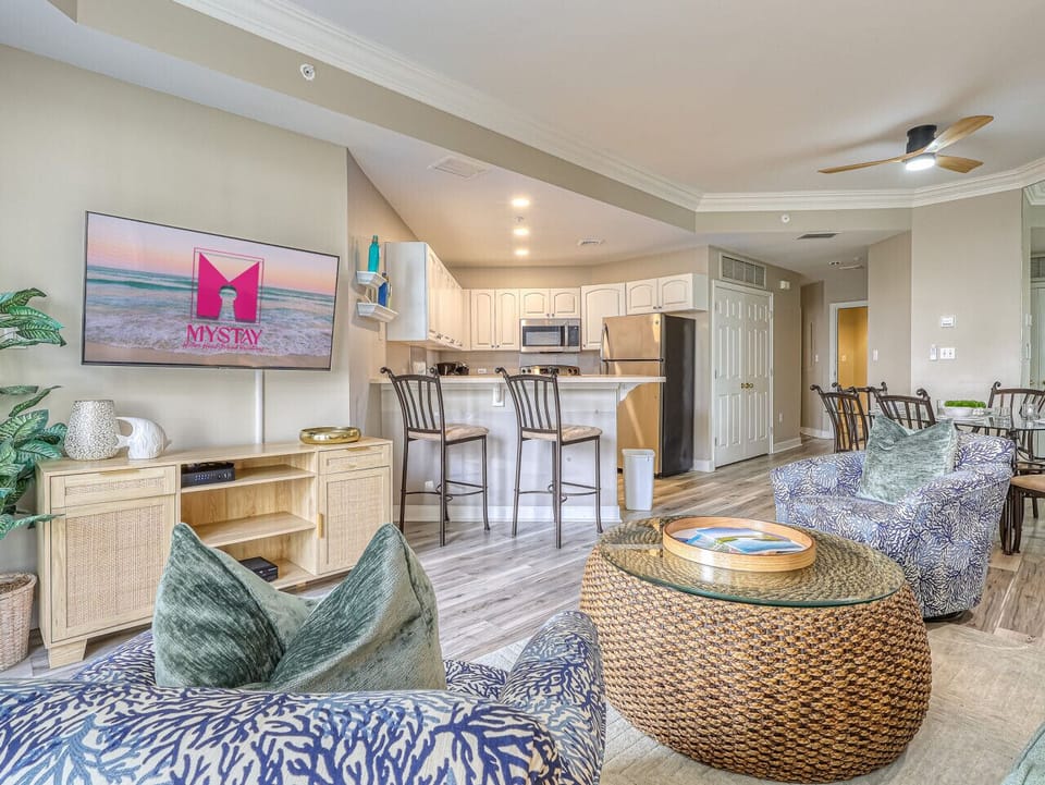 Living Room with Courtyard View