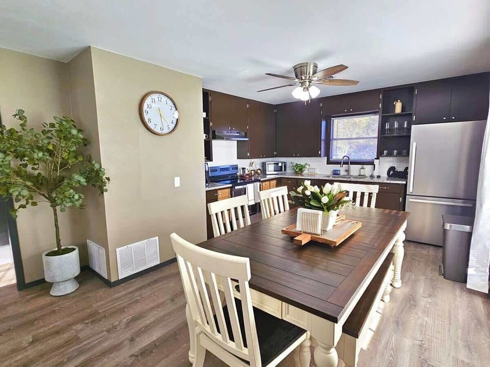The lighting is soft and welcoming, creating the perfect ambiance for both casual and formal dining experiences.