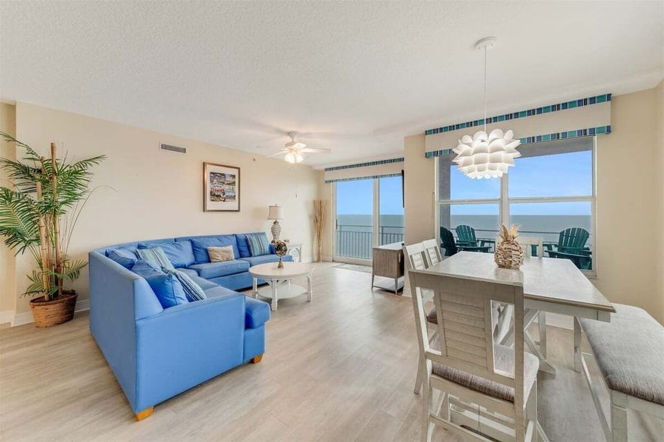 Inviting views in the living room and Dining room